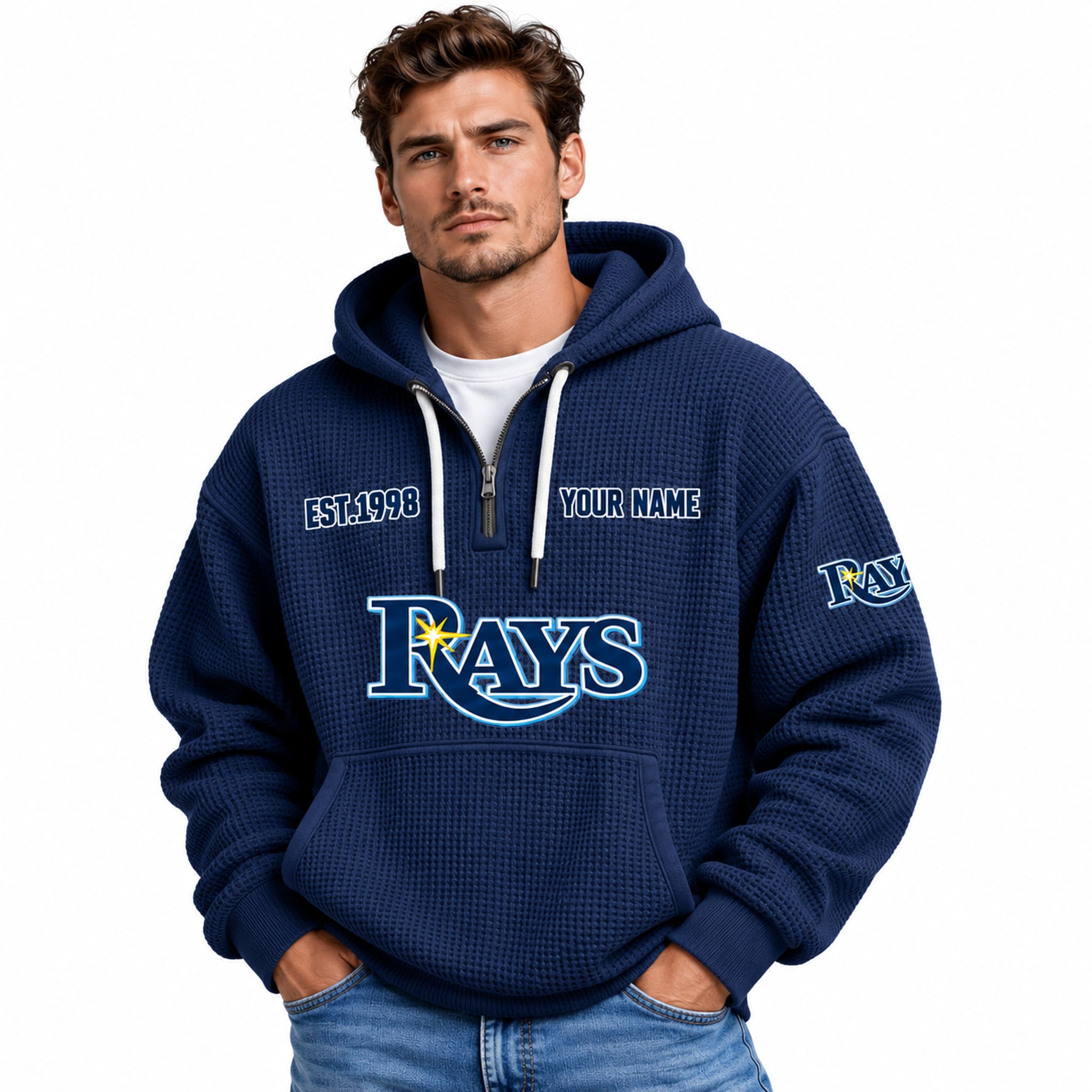 TB Rays EST 1998 Legacy Waffle Quarter Zip Hoodie 2 TB Rays EST 1998 Legacy Waffle Quarter Zip Hoodie 2