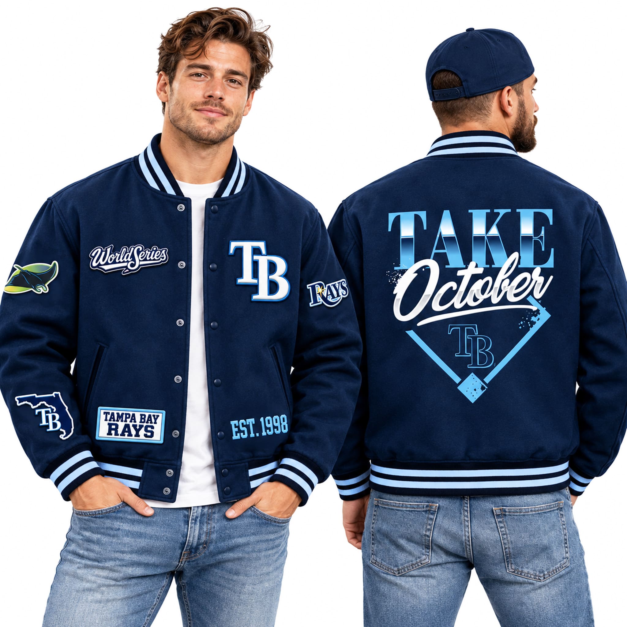 TB Rays Take October 2026 Varsity Jacket 1 TB Rays Take October 2026 Varsity Jacket 1