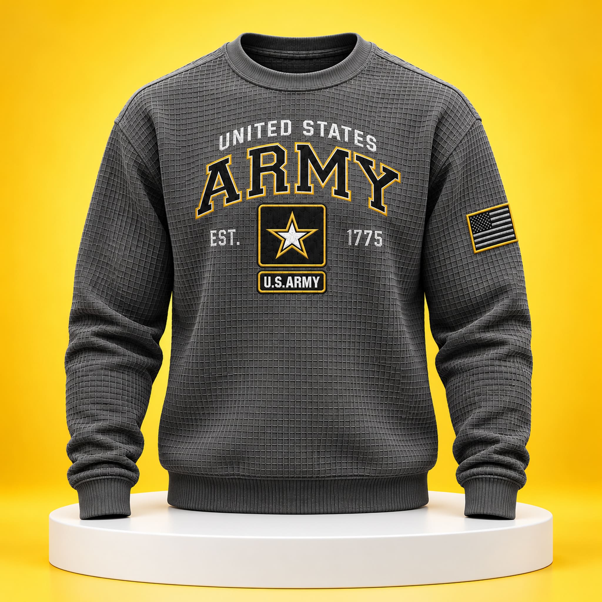 US Army Veteran Waffle Sweater 3 US Army Veteran Waffle Sweater 3