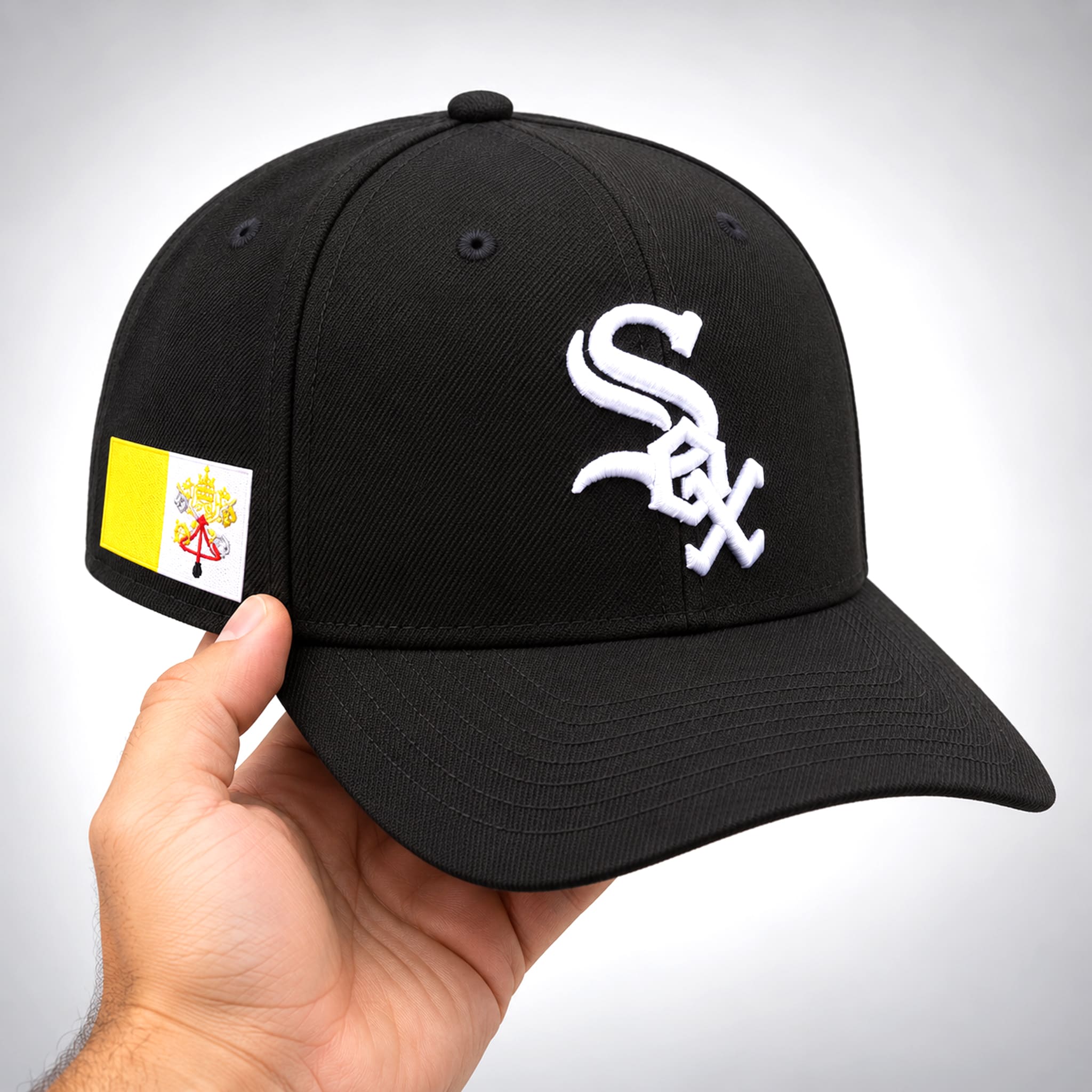 White Sox Pope Vatican Patch Hat 1 White Sox Pope Vatican Patch Hat 1