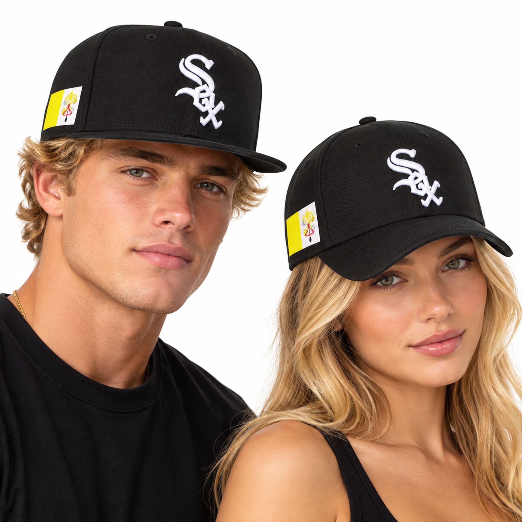 White Sox Pope Vatican Patch Hat 2 White Sox Pope Vatican Patch Hat 2