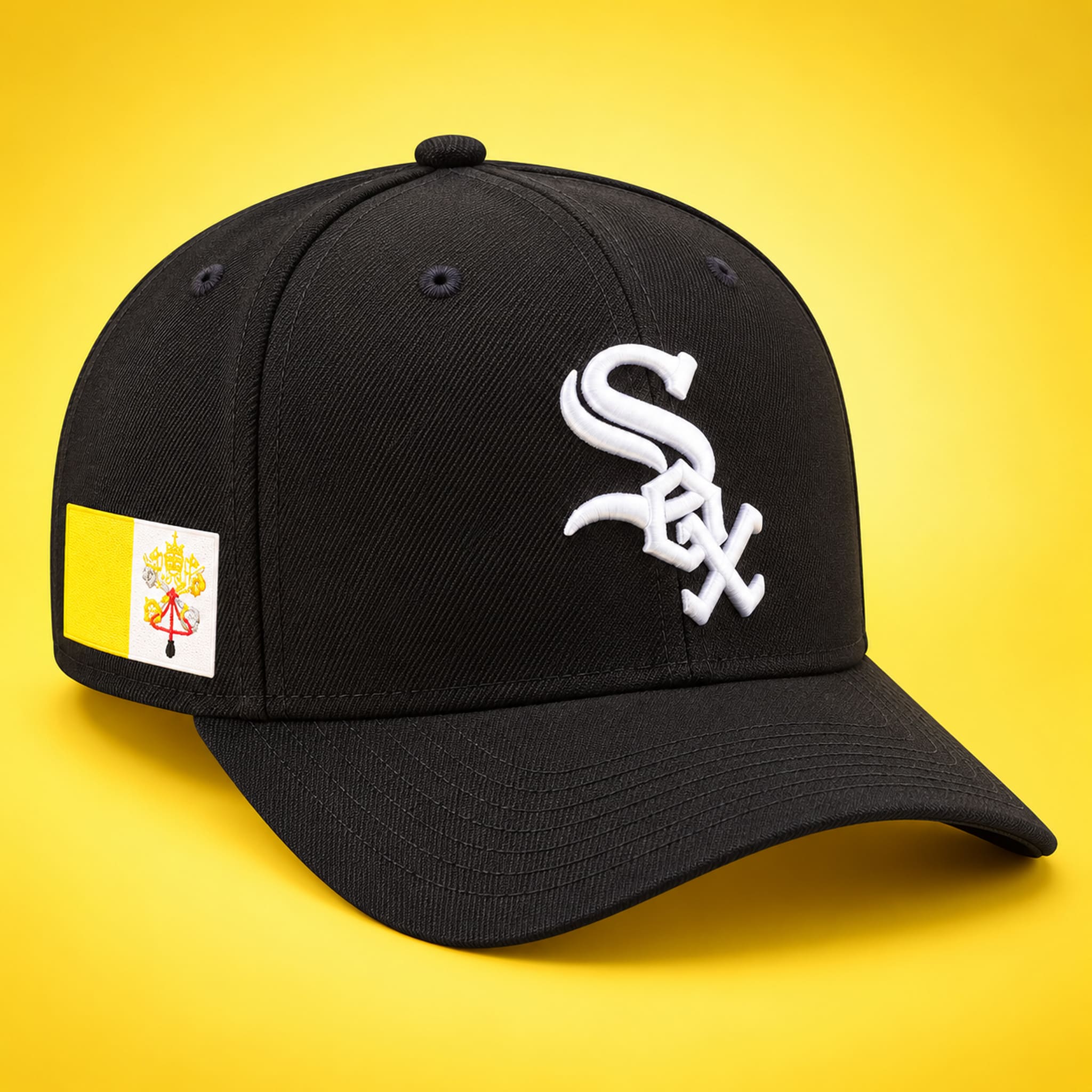 White Sox Pope Vatican Patch Hat 3 White Sox Pope Vatican Patch Hat 3