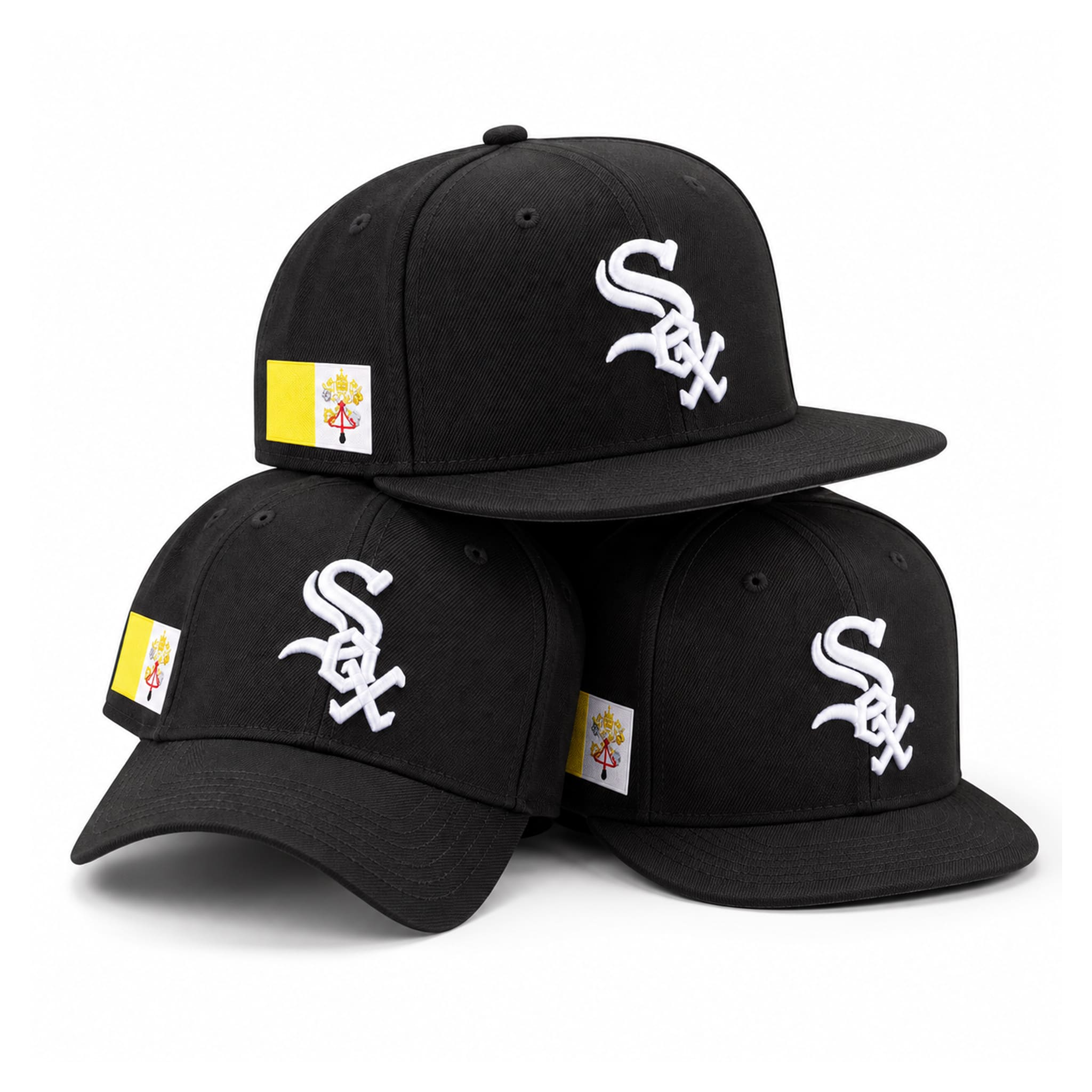 White Sox Pope Vatican Patch Hat 5 White Sox Pope Vatican Patch Hat 5
