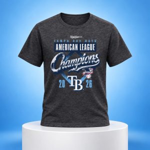Rays 2026 American League Champions Locker Room Dark Gray Shirt 1